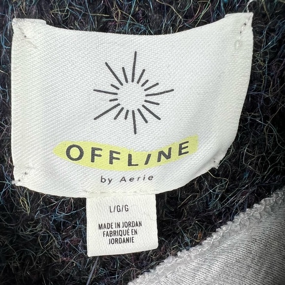 AERIE OFFLINE New Hooded Sweater Grey Multi-color Speck Color Size Large - Picture 2 of 9